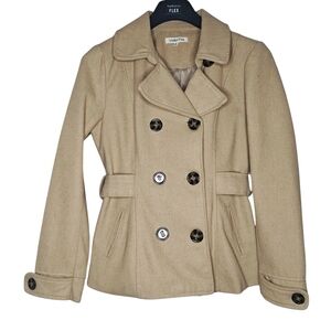 Wishful Park Double-breasted Peacoat Coat Jacket Caramel Tan